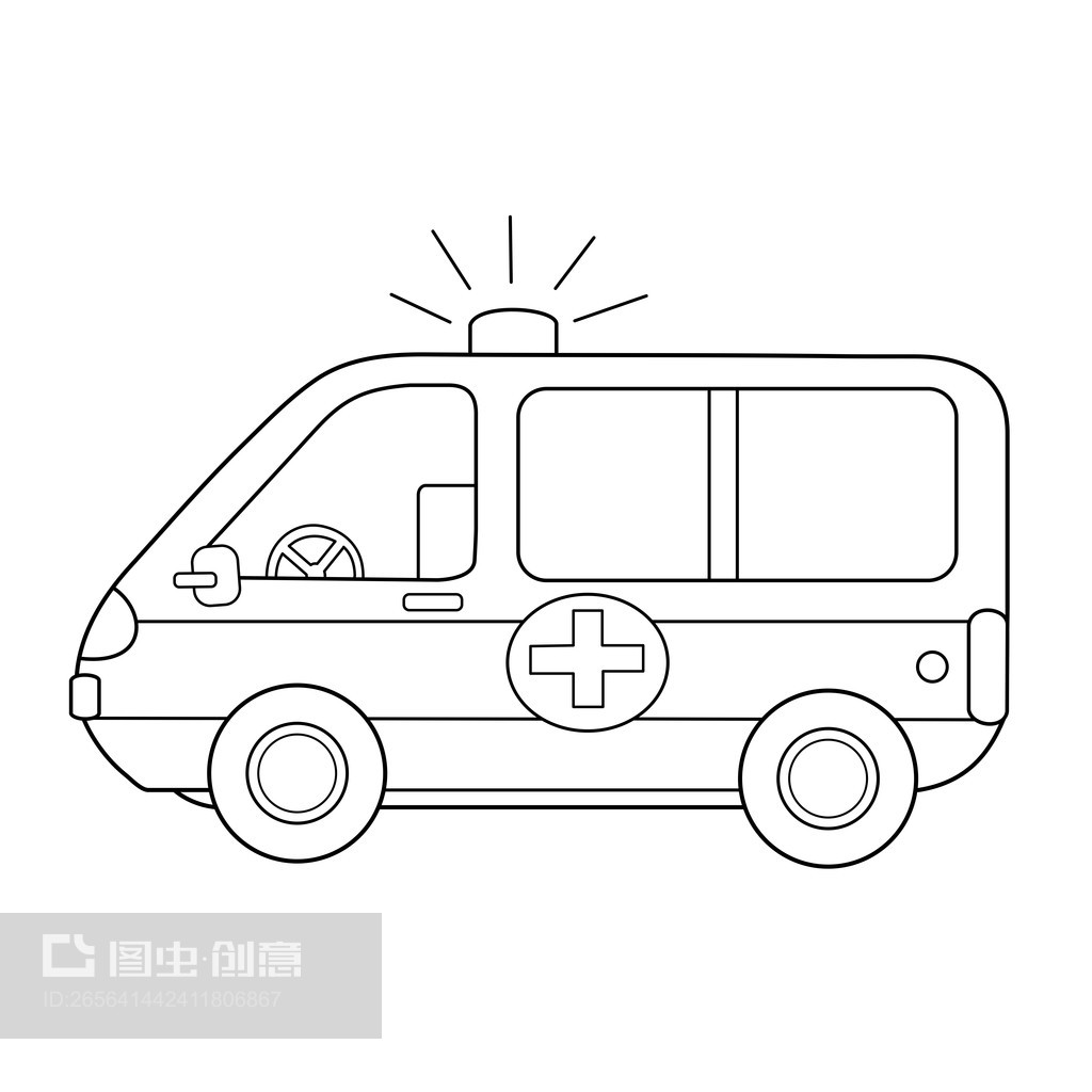 儿童涂色书 救护车与垃圾车